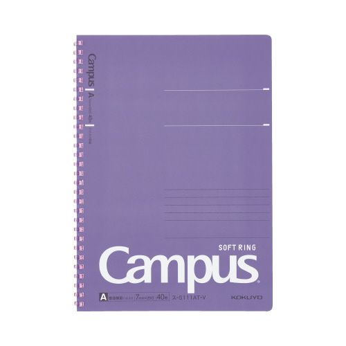 コクヨ キャンパスソフトリングドット罫40枚B5　紫　5冊