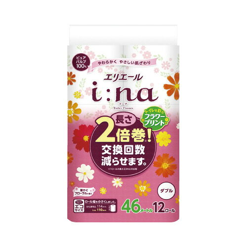 Tissue - 大王製紙 イーナトイレット　2倍巻12R　プリント　W×6