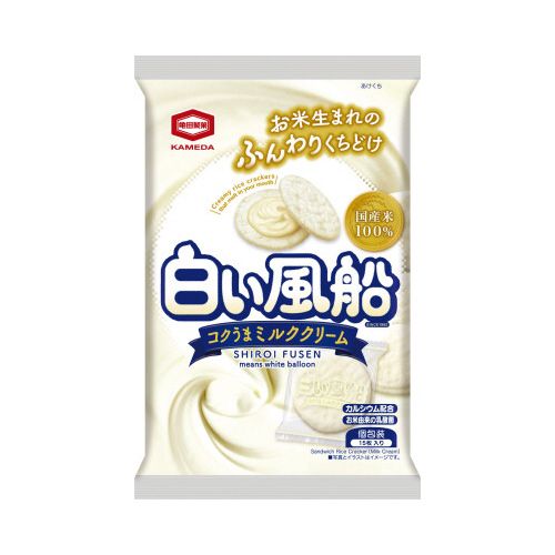 亀田製菓 白い風船ミルククリーム15枚×3