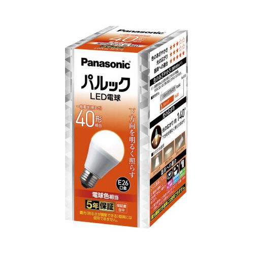 パナソニック パルック　LED電球　E26　40形　電球色　3個