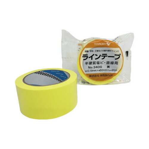 寺岡製作所 ラインテープNo.340G 黄 1巻 寺岡製作所 ラインテープNo.340G 黄 1巻