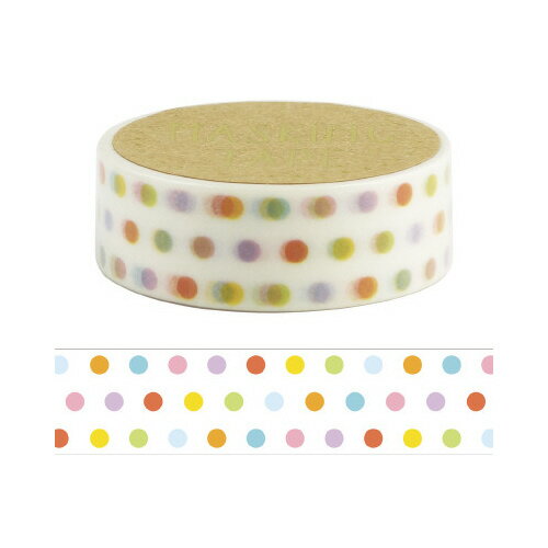 ワールドクラフト マスキングテープ ドット カラフル