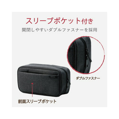 エレコム ガジェットポーチ／ストレージタイプ／ブラック kaumall-10467589 カウモール サンプル画像3