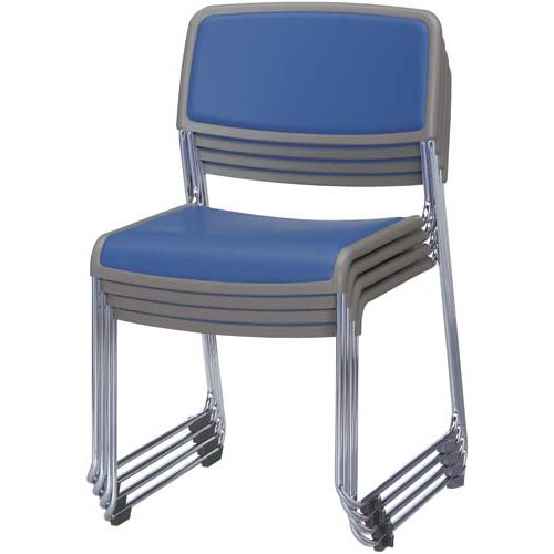 コクヨ 会議用イス PUレザー ブルー 6脚セット [3]