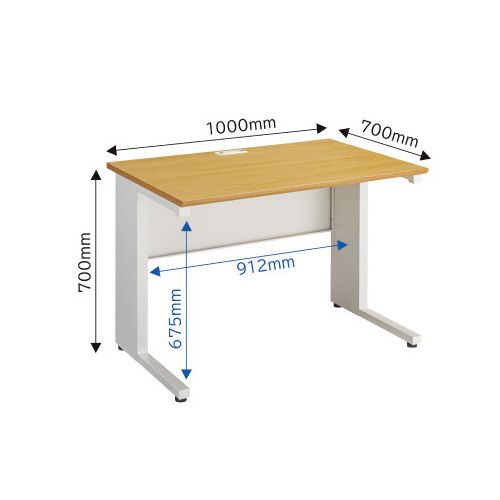 カウネット PFスチールデスク平机センター引出無1070NA [2]
