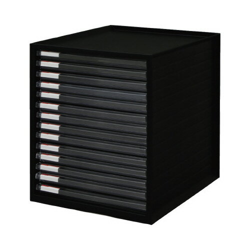 アイリスオーヤマ 超浅型レターケース14段 ブラック