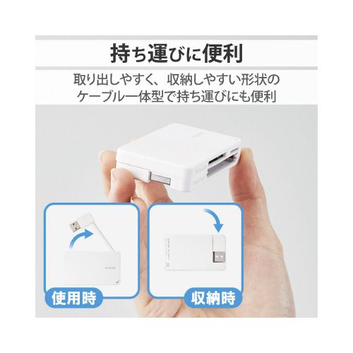 エレコム USB2．0カードリーダー　ホワイト 3