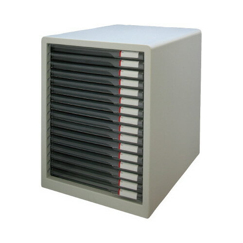 アイリスオーヤマ レターケーススリムタイプ16段 ライトグレー