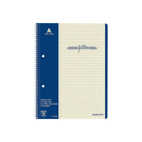 コクヨ フィラーノート B5 A罫7mmマージン罫入40枚