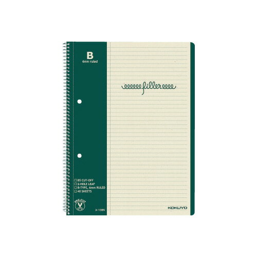 コクヨ フィラーノート B5 B罫6mmマージン罫入40枚