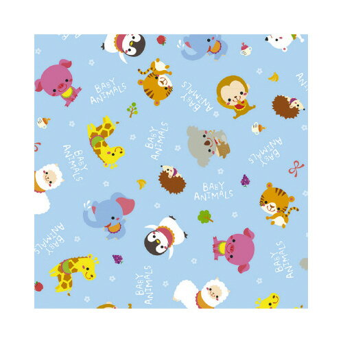 ササガワ 包装紙 ベビーアニマルB 半才判【取寄商品】