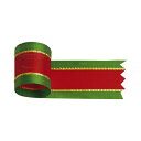 ササガワ リボン クリスマス用 赤緑 24mm×25m【取寄商品】