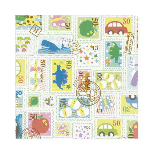 ササガワ 包装紙 プチスタンプ 半才判【取寄商品】