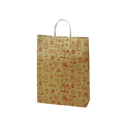 ササガワ 手提げバッグ　ベア・レッド　大【取寄商品】