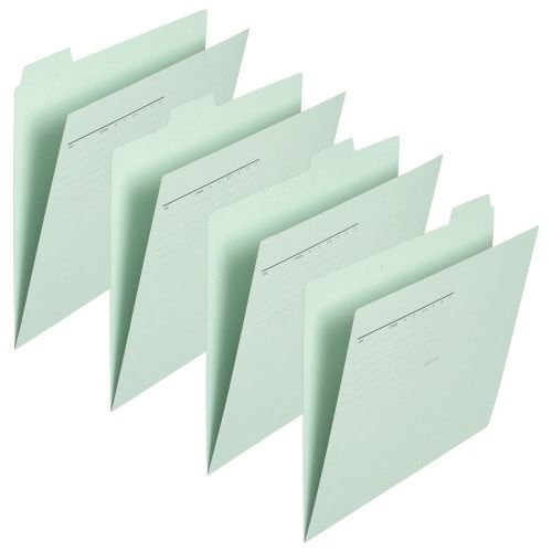 プラス カットフォルダー 4山A4横 ブルー×10