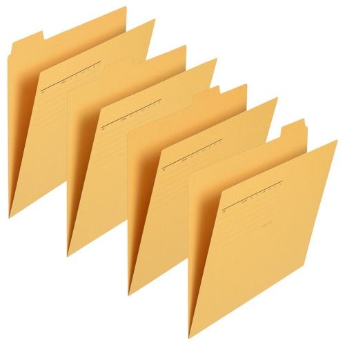 プラス カットフォルダー 4山A4横 イエロー×10