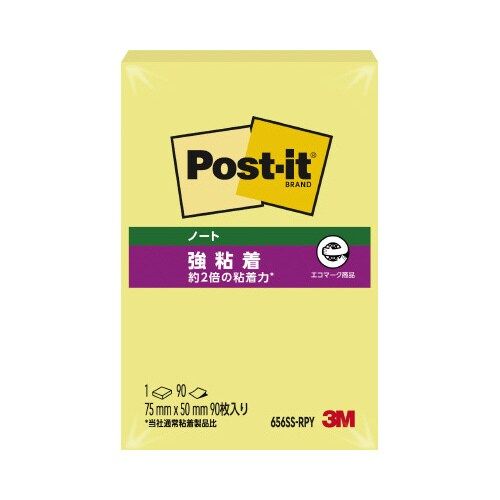 スリーエム ジャパン ポストイット強粘着75×50 パステル黄1冊×10