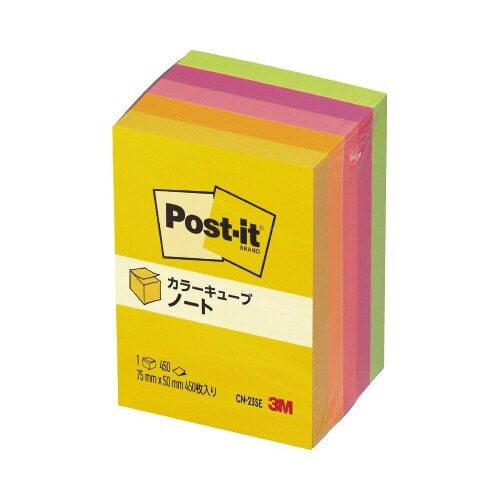 スリーエム ジャパン ポストイット キューブ 蛍光色 超徳用 75×50