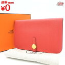 HERMES エルメス ドゴン GM 2016年製 X刻印 ローズ系 トゴ 財布 レディース メンズ 【正規品】【中古】【美品】【買蔵】