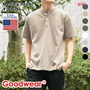 楽天JOKnet楽天市場店＼本日店内SALE／ セール 送料無料 Goodwear グッドウェア ヘンリーネックTシャツ tシャツ メンズ トップス カットソー 半袖 インナー 無地 男性 アメカジ カジュアル USAコットン 綿100％ 厚手 肉厚 2W7-2522 ブランド ギフト メール便