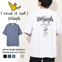 送料無料 ART BY MARK GONZALES マークゴンザレス FIT スケボーアイコンTシャツ 2H7-13361 メンズ レディース トップス 半袖 綿100％ おしゃれ カットソー プリント 大人 男性 メール便