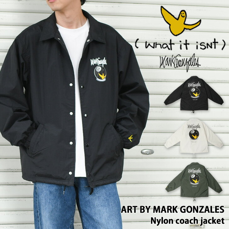 ＼本日店内SALE／ セール 送料無料 ART BY MARK GONZALES マークゴンザレス ナイロン コーチジャケット 2H5-63807 メンズ レディース アウター ジャケット おしゃれ かっこいい かわいい シンプル ブランド 上着 メール便