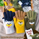 \本日店内EVENT/ 送料無料 スマホ対応 バイカラー アニマル 刺繍 手袋 レディース 防寒 暖かい かわいい 5本指 冬 秋冬 スマホ手袋 グローブ ハン...