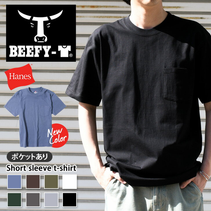＼本日店内EVENT／ POINT 送料無料 Hanes ヘインズ BEEFY-T ビーフィー ポケットTシャツ H5190 メンズ レディース ユニセックス トップス Tシャツ インナー 半袖 春夏 アメカジ ブランド 無地 シンプル ポケットT 肉厚 厚手 綿100% コットン プレゼント メール便