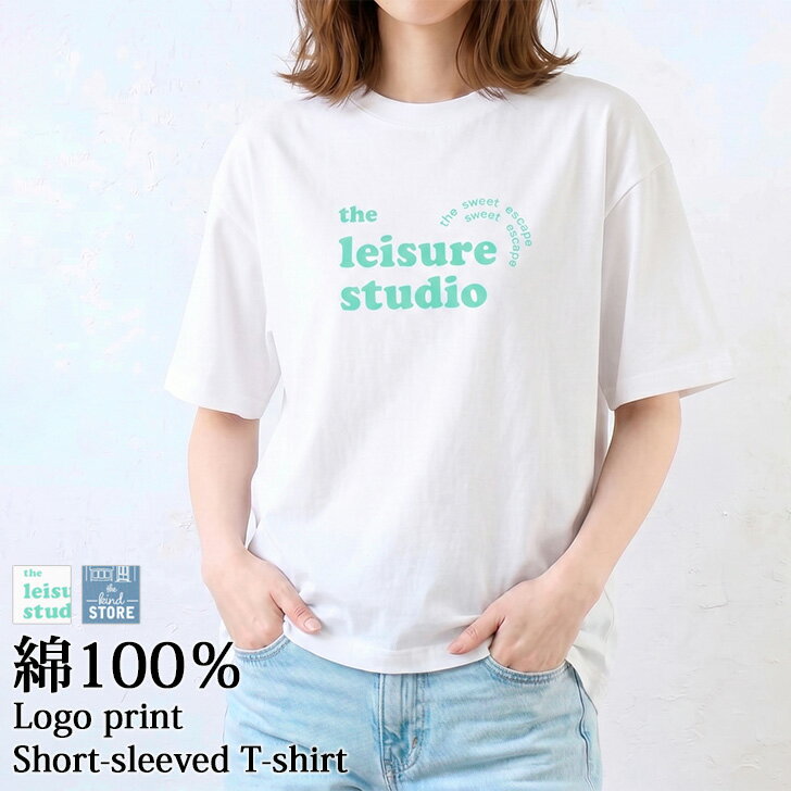 Rakuten - 送料無料 アソート ロゴプリント 綿100％ 半袖 Tシャツ レディース ゆったり おしゃれ トップス ティーシャツ プリントTシャツ カットソー クルーネック 薄手 柔らか 春夏 カジュアル かわいい デイリー 英字 メール便