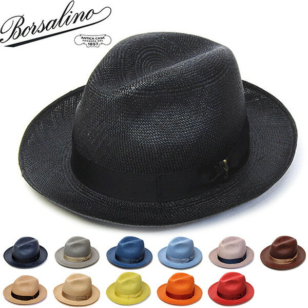  帽子 イタリア製”Borsalino(ボルサリーノ)” パナマ中折れ帽 140228 カラーパナマ ハット 春夏 父の日 メンズ 