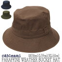 【ポイント10倍】 帽子 ”cableami(ケーブルアミ)” パラフィンコットンハット PARAFFINE WEATHER BUCKET HAT メンズ レディース ユニセックス 春秋冬 オールシーズン