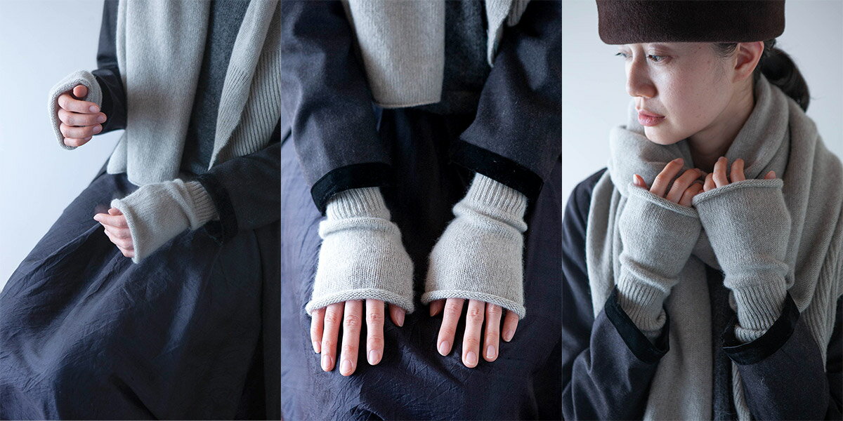 帽子 ”chisaki(チサキ)” アームウォーマー Yunca Gloves 手袋 レディース 秋冬 カシミア セーブル 日本製 メール便対応可