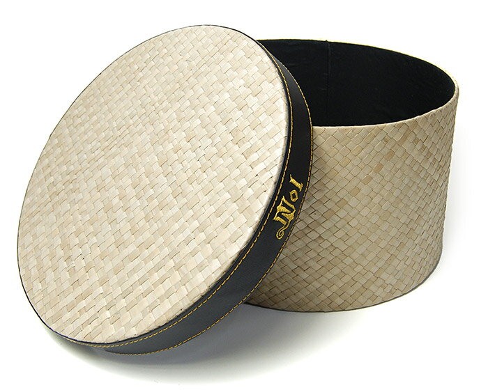 Nol(ノル) 帽子用丸箱 パンダン-ナチュラル　帽子ボックス　帽子の収納・保管に
