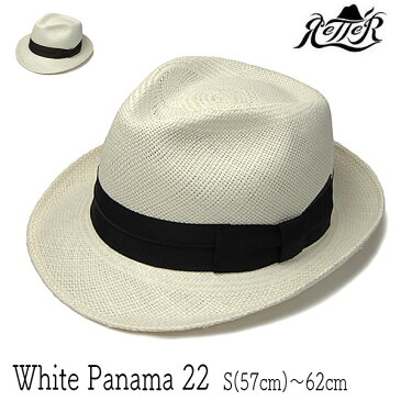 【ポイント5倍】帽子 ”Retter（レッター)” パナマ中折れ帽 White Panama 22 ストローハット メンズ 春夏 [大きいサイズの帽子アリ] アウトレットSS20