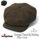帽子 スウェーデン WIGENS(ヴィーゲン) ドネガルツイード8枚はぎハンチング Newsboy Retro Cap マギー メンズ 秋冬 キャスケット [大...