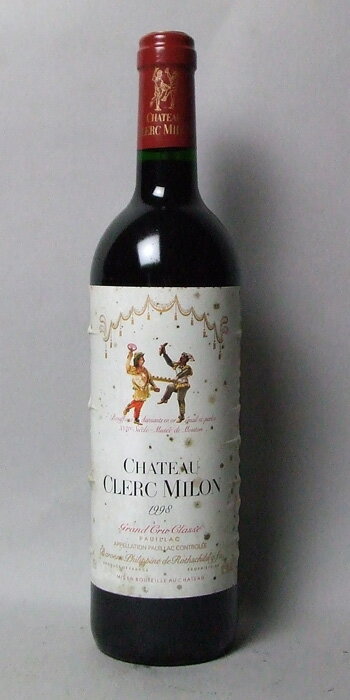 シャトー・クレール・ミロン [1998] 赤 750ml 【ラベルがカビで汚れていますが品質管理は問題ありません】 ワイン フランス・ボルドー ポイヤック 赤ワイン kawahg