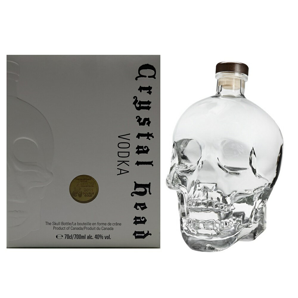 クリスタル ヘッド ウォッカ 700ml 40度 箱付 Crystal Head Vodka がい骨 骸骨 頭蓋骨 髑髏 ドクロ ガイコツ スカル クリスタル ウォッカ クリスタルウォッカ カナダ産 kawahc お礼 御礼 ホワイトデー贈って喜ばれるプレゼント ギフト プチギフトにオススメ