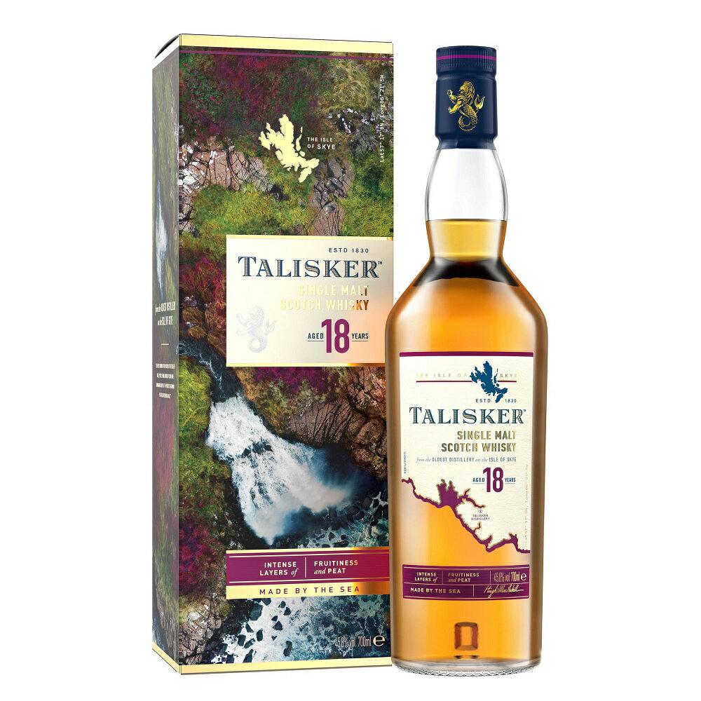 タリスカー 18年 700ml 45.8度 正規品 箱付 最新ボトル Talisker スカイ島 skye モルトウイスキー アイランドモルト islandsMalt Malt Scotch Whisky イギリス英国スカイ島 ※おひとり様1ヶ月に1本限り kawahc 御礼 ギフト プチギフトにオススメ 贈って喜ばれるプレゼント