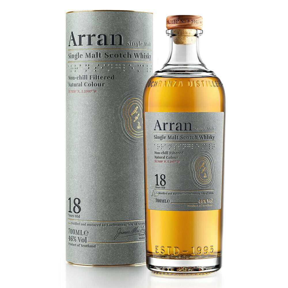 アランモルト 18年 700ml 46度 正規品 箱付 箱付 アラン シングルモルトウイスキー Arran 18years Single Malt Whisky 送って嬉しい kawahc お礼 御礼 ホワイトデー贈って喜ばれるプレゼント ギフト プチギフトにオススメ