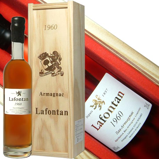 ［1960］年昭和35年生まれの方へ アルマニャック ラフォンタン ［1960］ 200ml 40度 Armagnac Lafontan ［1960］ 人気ギフト お誕生日プレゼント 送別会ギフト退職記念定年記念転勤お礼退職のお祝いにオススメ kawahc 1