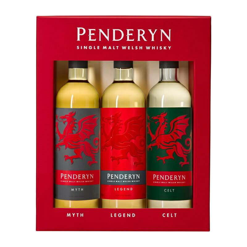 ペンダーリン ドラゴンギフトセット 200ml×3本セット 46度 正規品 箱付 Penderyn Myth Legend Celt ペンダリンミス レジェンド ケルト シングルモルトウイスキー ウェーリッシュモルト ウェールズモルト kawahc