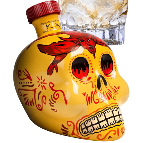 カー スカル レポサド 750ml 55度 KAH SKULL REPOSADO Tequila 髑髏 テキーラ ガイコツ デカンタ どくろ ドクロ スカル テキーラ ゴールド メキシコ産 Mexico kawahc お礼 御礼 ホワイトデー贈って喜ばれるプレゼント ギフト プチギフトにオススメ ※製菓原料用に限る