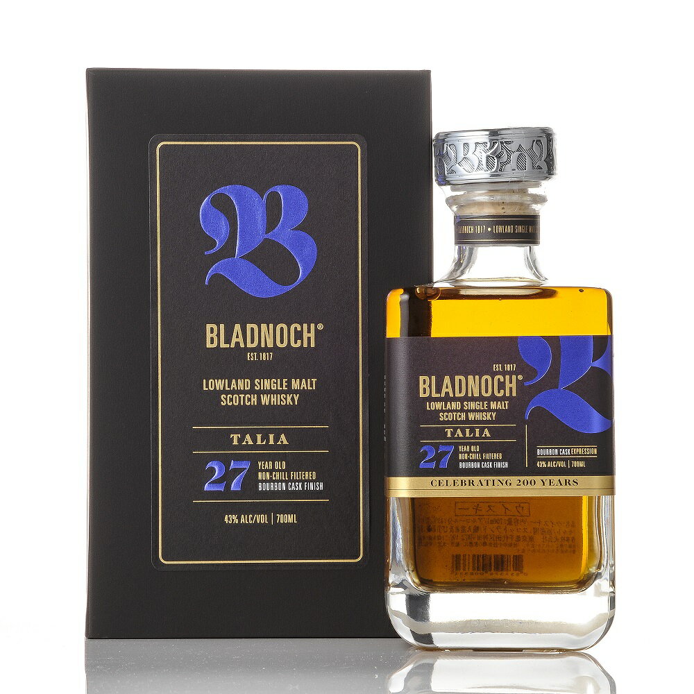 ブラドノック 27年 タリア 700ml 43度 箱付 Bladnoch Talia ローランドモルト Lowland Single Malt Scotch whisky バーボンカスク 設立200周年記念ボトル kawahc