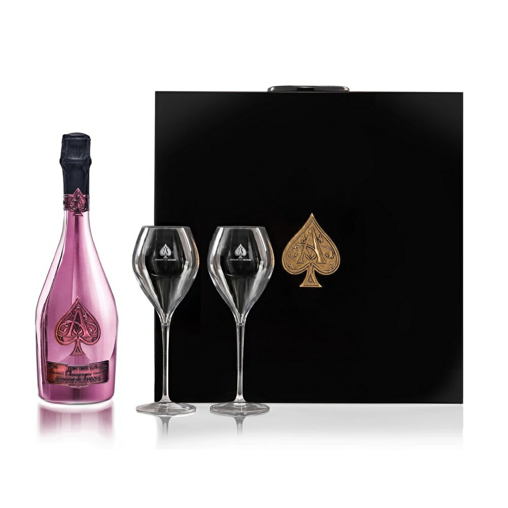 アルマンドブリニャック・ドゥ・フルート・ロゼ ペアグラス2脚付 750ml 正規輸入品 木箱付 Armand de Brignac Brut ピンク シャンパン アルマン・ド・ブリニャック ブリュット フランス産シャンパーニュ kawahc 更に今なら北海道から沖縄まで離島も含めて送料無料