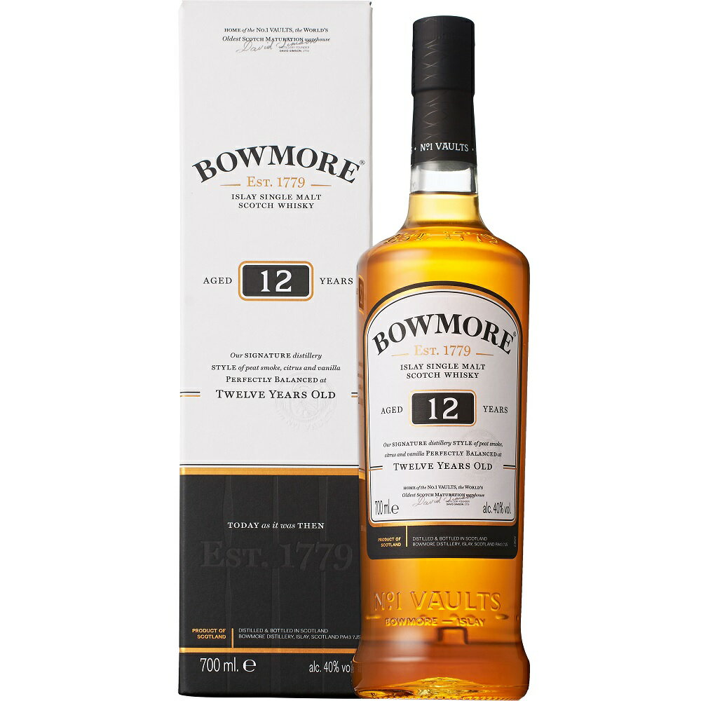 ボウモア 12年 700ml 40度 箱付 Bowmore 12years アイラモルト シングルモルト アイラウイスキーウヰスキーウィスキー IslayMalt SingleMalt Scotch Whisky kawahc