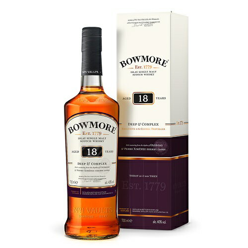 ボウモア 18年 700ml 43度 箱付 Deep and Complex Bowmore 18years アイラモルト シングルモルト アイラウイスキーIslayMalt SingleMalt Scotch Whisky kawahc 嬉しい お礼 御礼 ギフト プチギフトにオススメ ホワイトデー贈って喜ばれるプレゼント