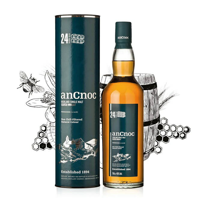 アンノック 24年 700ml 46度 箱付 anCnoc 24 Year Old Whisky ハイランドモルト ノックデュー蒸溜所 knockdhu distillery シングルモルトウイスキー highlandMalt　SingleMalt Scotch Whisky kawahc