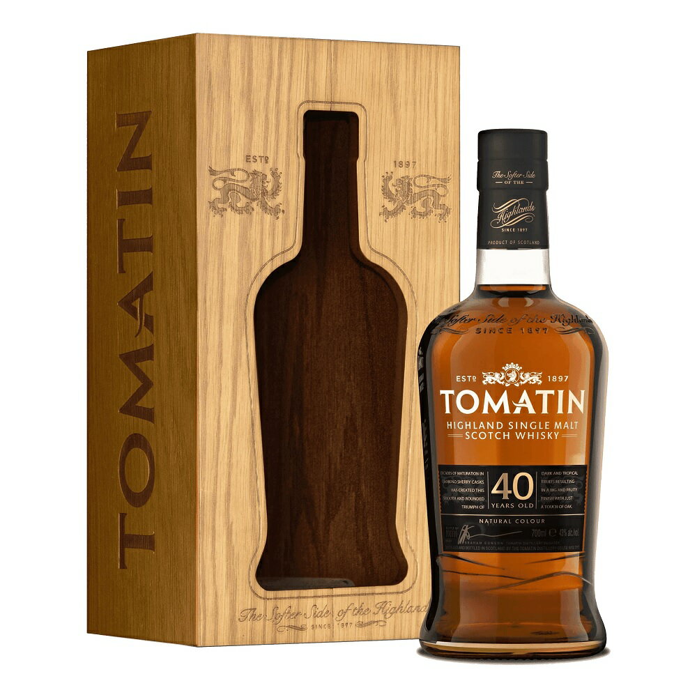 TOMATIN トマーティン 40年 700ml 43度 木箱 tomatin 40 Year Old Whisky ハイランドモルト トマーチン 蒸溜所 