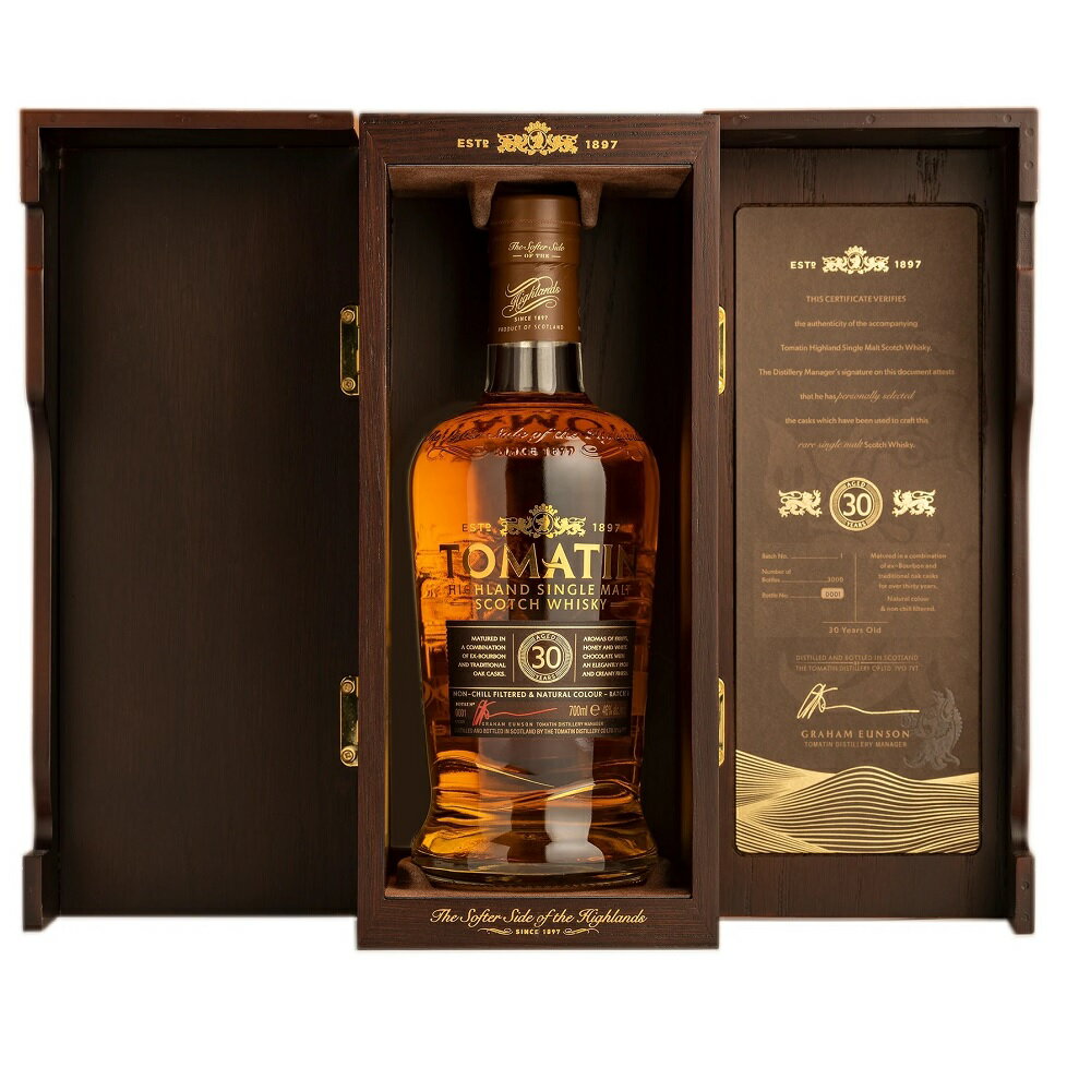 トマーティン 30年 700ml 46度 木箱付 Tomatin 30 Year Old Whisky ハイランドモルト トマーチン 蒸溜所 distillery シングルモルトウイスキー highlandMalt SingleMalt Scotch Whisky kawahc