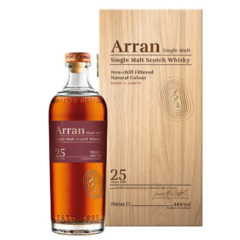 アラン 25年 700ml 46度 正規輸入品 木箱付 アラン蒸溜所 Arran Distillery アランモルト アイランドモルト シングルモルトウイスキー Single Malt Whisky kawahc ※おひとり様1本限り